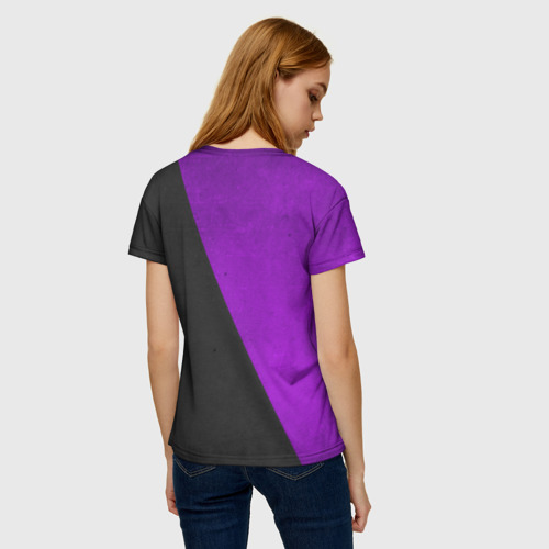 Женская футболка 3D с принтом Purple Smile, вид сзади #2