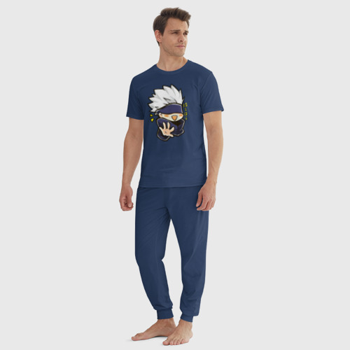 Мужская пижама хлопок Сатору Годжо Магическая битва, цвет темно-синий - фото 5