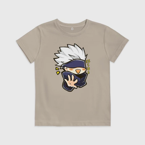 Детская футболка хлопок с принтом Сатору Годжо Магическая битва, вид спереди #2