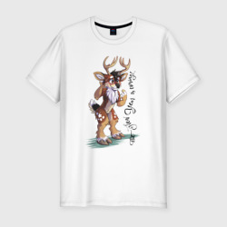 Мужская футболка хлопок Slim The New Year is coming! Deer