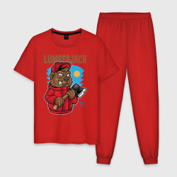 Мужская пижама хлопок Медведь с топором 