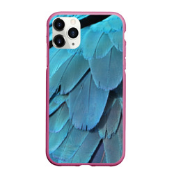 Чехол для iPhone 11 Pro Max матовый Перья попугая