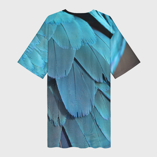 Платье-футболка 3D Перья попугая, цвет 3D печать - фото 2