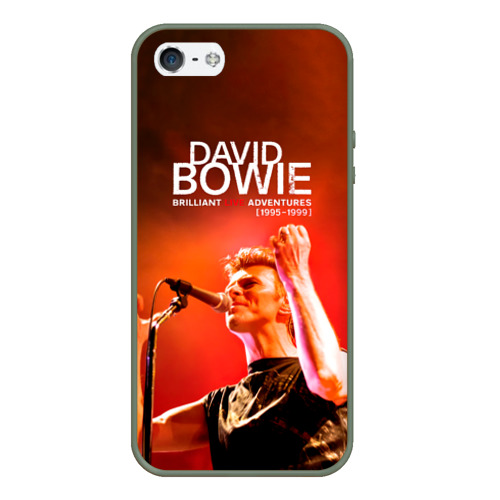 Чехол для iPhone 5/5S матовый Brilliant Live Adventures - David Bowie, цвет темно-зеленый