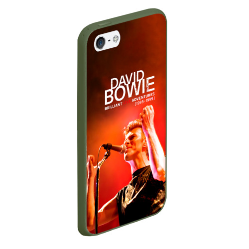 Чехол для iPhone 5/5S матовый Brilliant Live Adventures - David Bowie, цвет темно-зеленый - фото 3