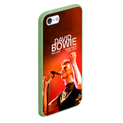 Чехол для iPhone 5/5S матовый Brilliant Live Adventures - David Bowie, цвет салатовый - фото 3