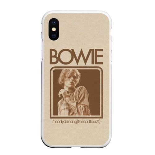 Чехол для iPhone XS Max матовый с принтом I'm Only Dancing - David Bowie, вид спереди №1
