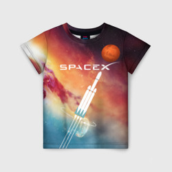 Детская футболка 3D Space X - Илон Маск