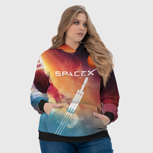 Женская толстовка 3D Space X, цвет 3D печать - фото 6