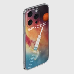 Чехол для iPhone 15 Pro силиконовый с защитой камеры Space X - Илон Маск - фото 2