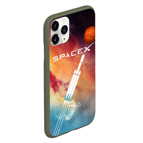 Чехол для iPhone 11 Pro матовый Space X - Илон Маск, цвет темно-зеленый - фото 3