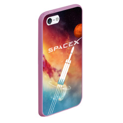 Чехол с принтом Space X - Илон Маск для любого человека, вид спереди №3. Цвет основы: розовый