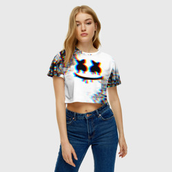 Женская футболка Crop-top 3D Marshmellow glitch - фото 2