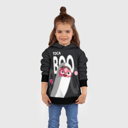 Толстовка с принтом Toca Boo для ребенка, вид на модели спереди №3. Цвет основы: черный