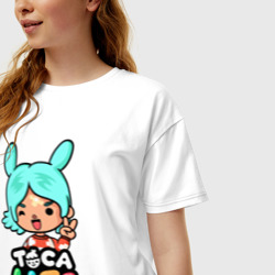 Женская футболка хлопок Oversize Toca Boca. Girl - фото 2