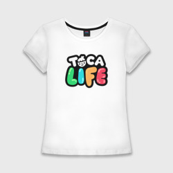 Женская футболка хлопок Slim Toca Life logo