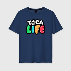 Женская футболка хлопок Oversize Toca Life logo