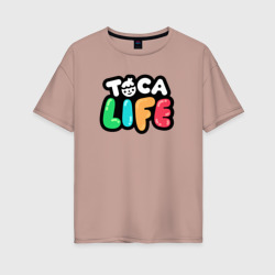 Женская футболка хлопок Oversize Toca Life logo