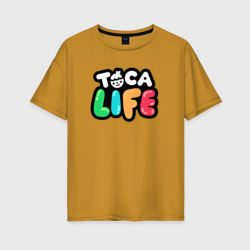 Женская футболка хлопок Oversize Toca Life logo