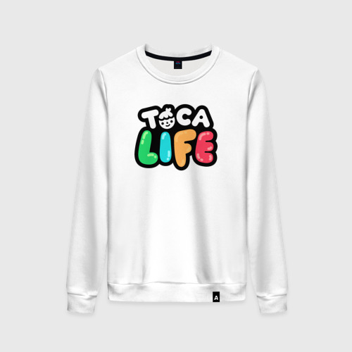 Женский свитшот хлопок Toca Life logo, цвет белый