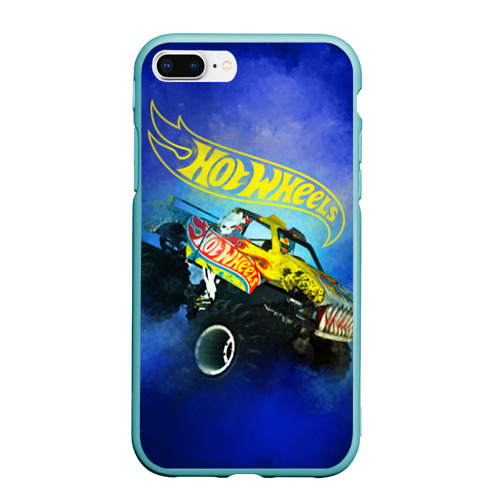 Чехол для iPhone 7Plus/8 Plus матовый Hot Wheels. Хот Вилс, цвет мятный