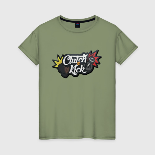 Женская футболка хлопок Clutch or Kick, цвет авокадо