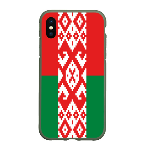 Чехол для iPhone XS Max матовый Белоруссия, цвет темно-зеленый