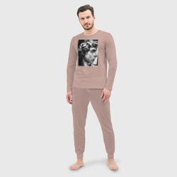 Мужская пижама с лонгсливом хлопок Давид Скульптура Тимоти Шаламе - фото 2