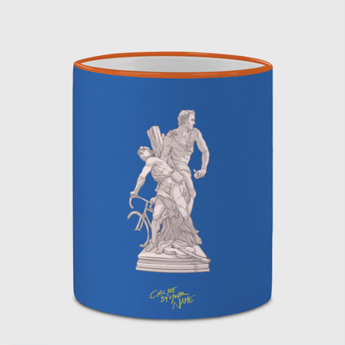 Кружка с полной запечаткой CMbYN скульптура Тимоти Шаламе Арми Хаммер, цвет Кант оранжевый - фото 4