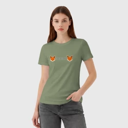 Женская футболка хлопок Лисиськи - Лисы - фото 2