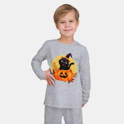 Детская пижама с лонгсливом хлопок Кот волшебник - фото 2