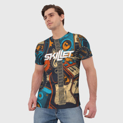Мужская футболка 3D Skillet | Скиллет (Z) - фото 2