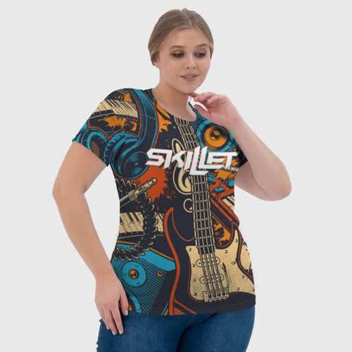 Женская футболка 3D Skillet Скиллет, цвет 3D печать - фото 6
