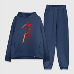 Женский костюм хлопок Oversize Человек Катана силуэт