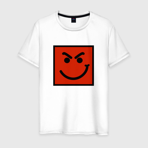 Мужская футболка из хлопка с принтом Bon Jovi have a nice Day smile logo, вид спереди №1