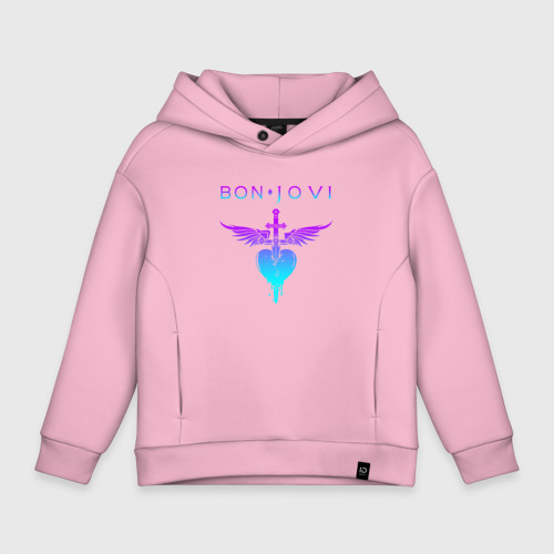 Oversize Bon Jovi neon logo heart