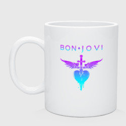 Кружка керамическая Bon Jovi neon logo heart