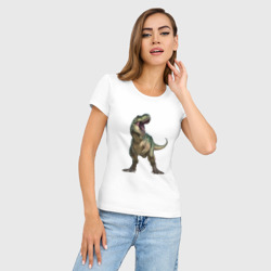 Женская футболка хлопок Slim Тираннозавр - фото 2