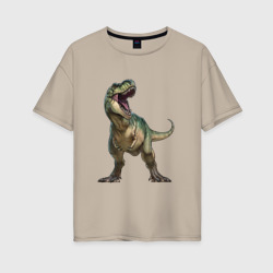 Женская футболка хлопок Oversize Тираннозавр