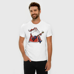 Мужская футболка хлопок Slim Дед Мороз гитарист - фото 2