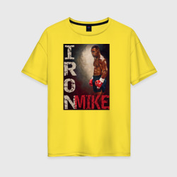 Женская футболка хлопок Oversize Железный Майк Тайсон