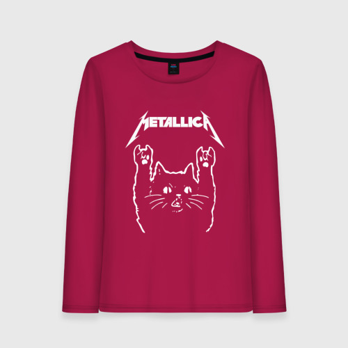 Женский лонгслив хлопок Metallica Металлика, цвет маджента