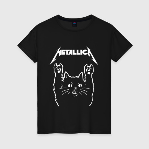 Женская футболка хлопок Metallica Металлика, цвет черный