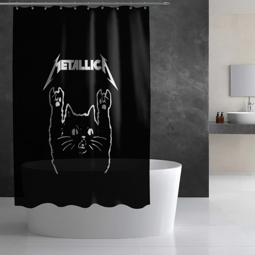 Штора 3D для ванной Metallica Металлика - фото 2