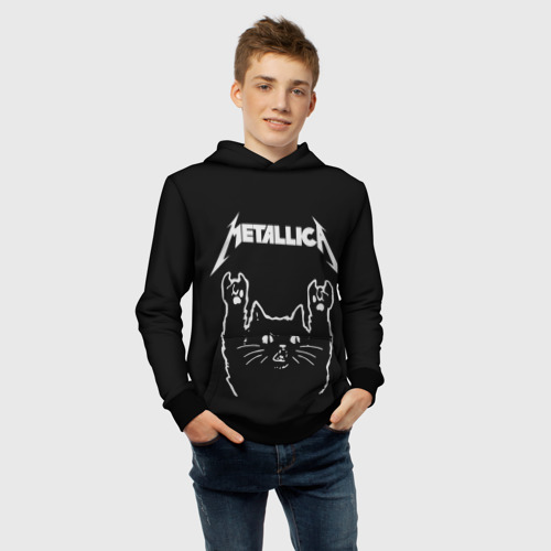 Детская толстовка 3D Metallica Металлика, цвет черный - фото 6