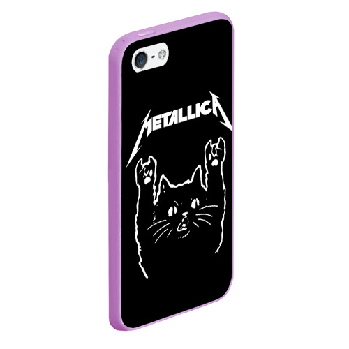 Чехол для iPhone 5/5S матовый Metallica Металлика, цвет сиреневый - фото 3