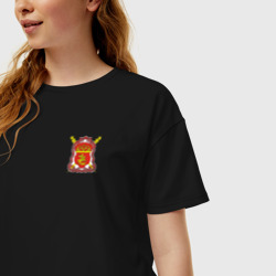 Женская футболка хлопок Oversize Центральное Казачье Войско с эмблемой - фото 2