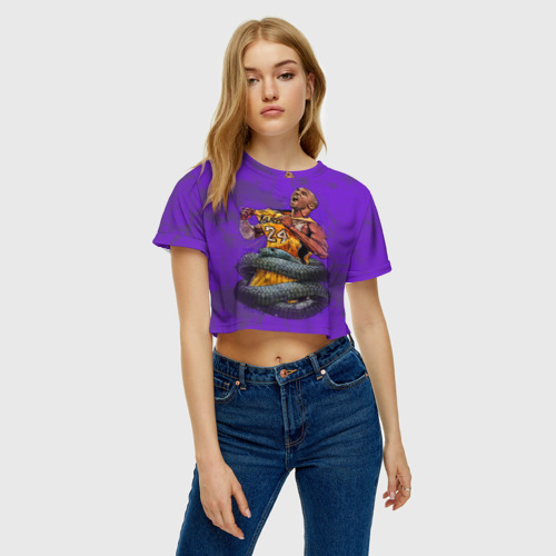 Женская футболка Crop-top 3D Коби Брайант, цвет 3D печать - фото 3