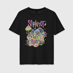 SLIPKNOT – Женская футболка хлопок Oversize с принтом купить