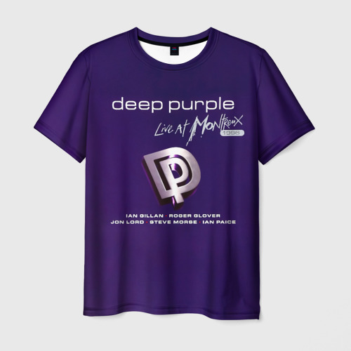 Мужская футболка с принтом Deep Purple - Live at Montreux 1996, вид спереди №1